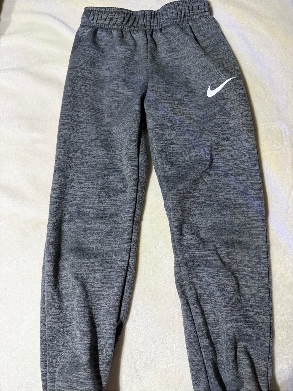 Nike Kids Gray Marled Jogger Pants with White Swoosh